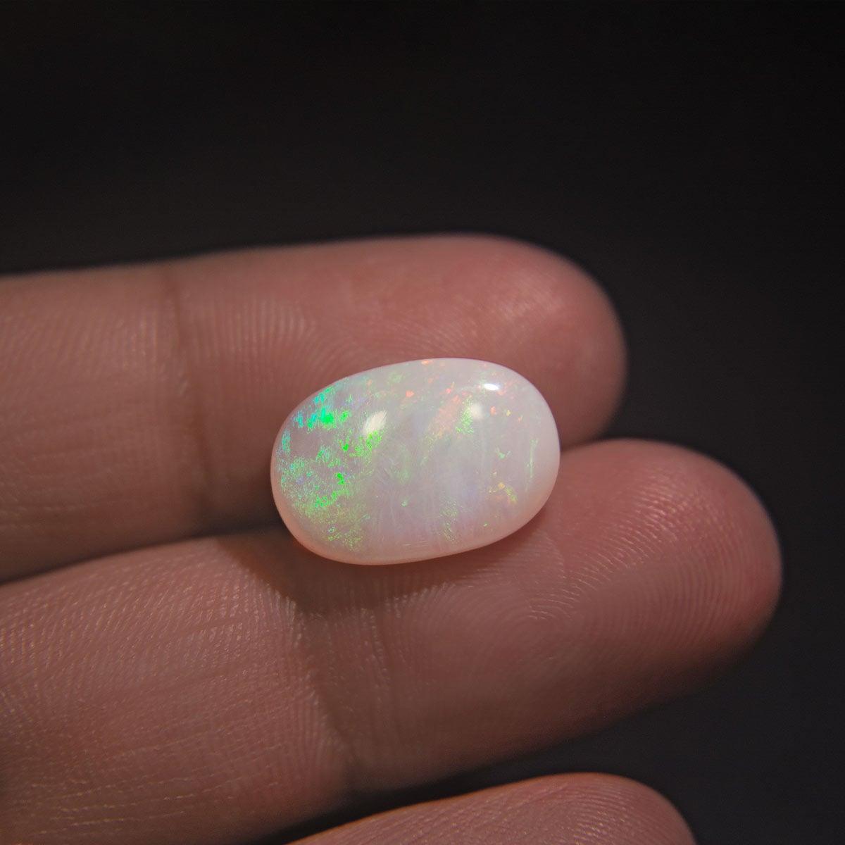 White Opal With Fire - 7.40 Carat
