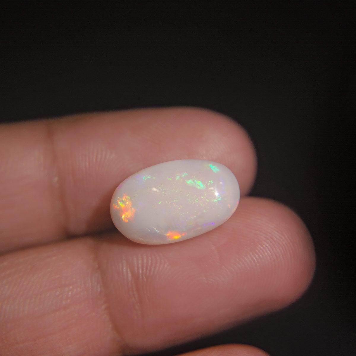 White Opal With Fire - 5.92 Carat