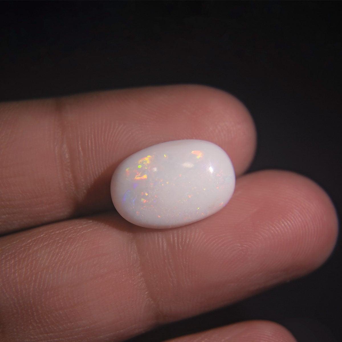 White Opal With Fire - 6.13 Carat