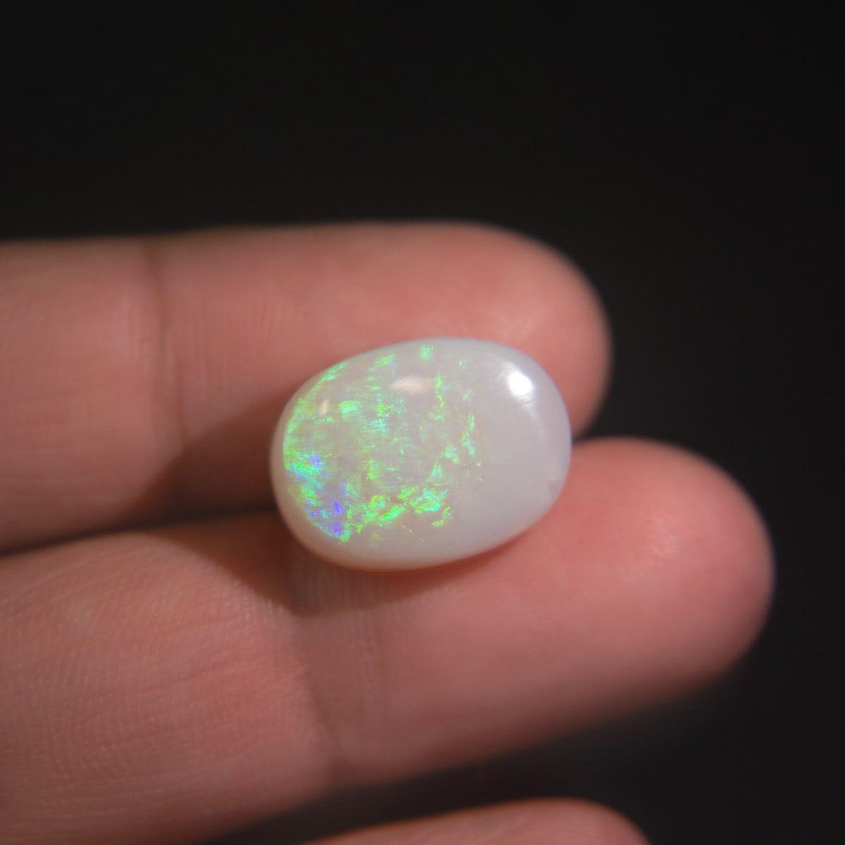 White Opal With Fire - 9.77 Carat