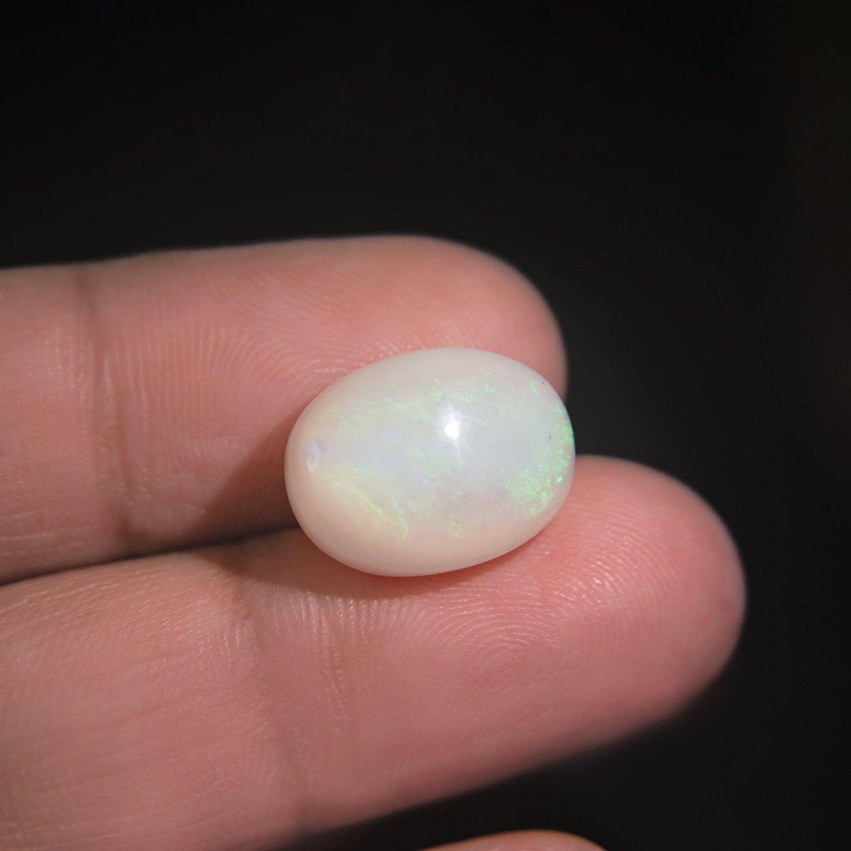 White Opal With Fire - 8.52 Carat
