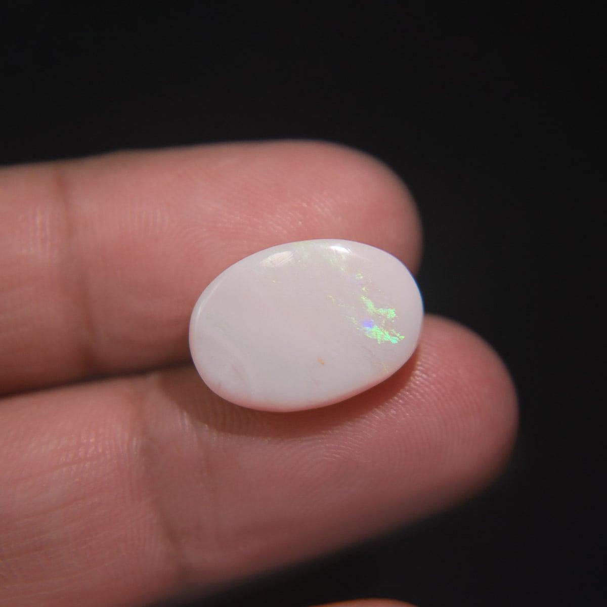White Opal With Fire - 7.49 Carat
