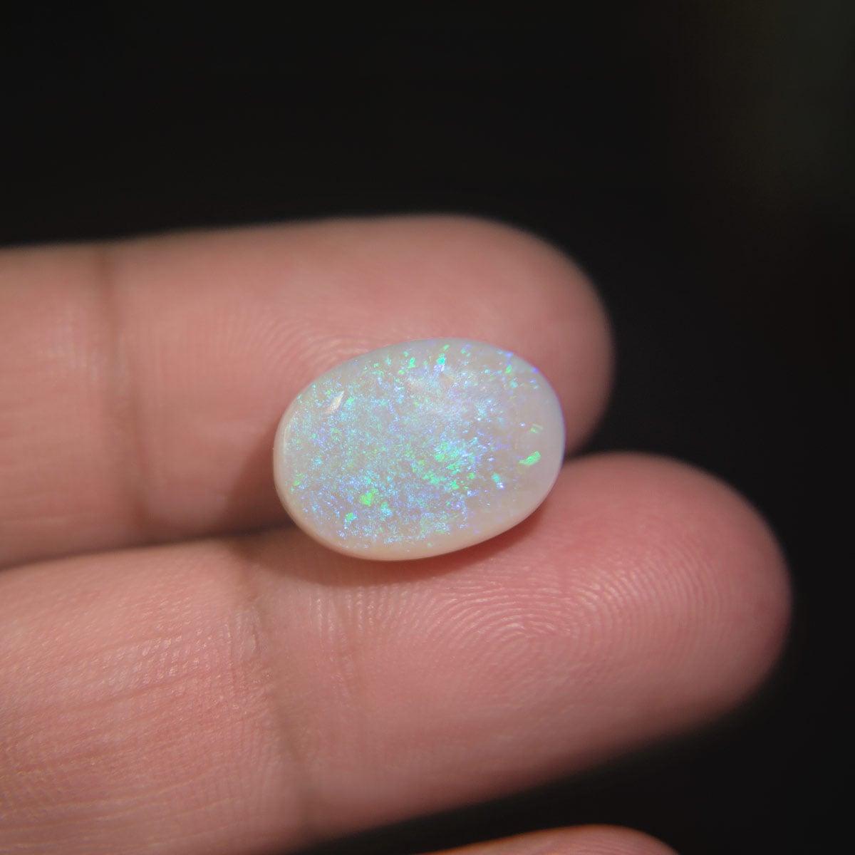 White Opal With Fire - 7.68 Carat