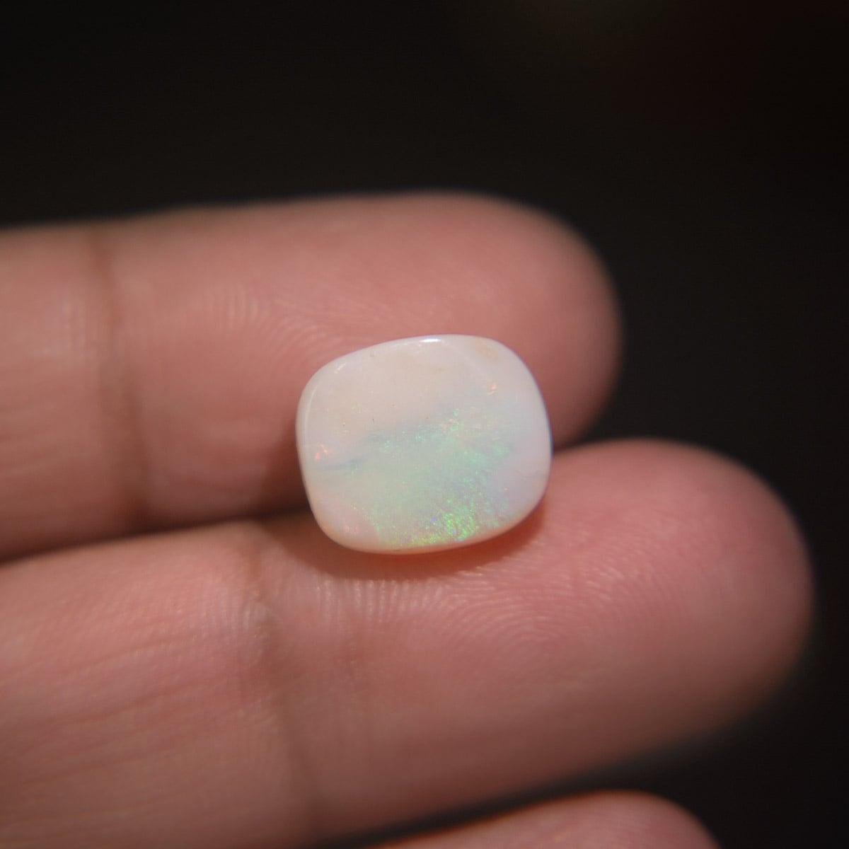 White Opal With Fire - 5.72 Carat