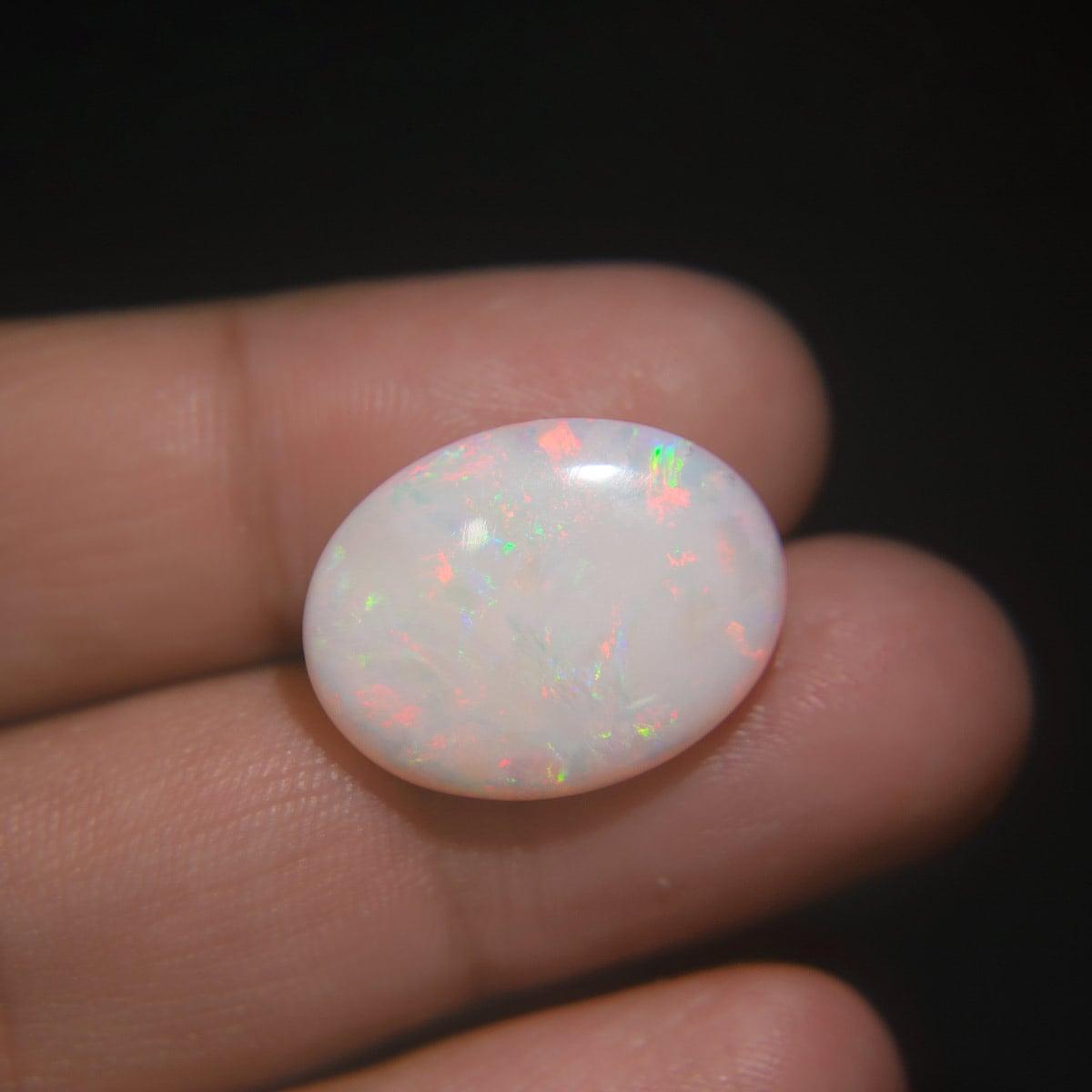 White Opal With Fire - 12.07 Carat