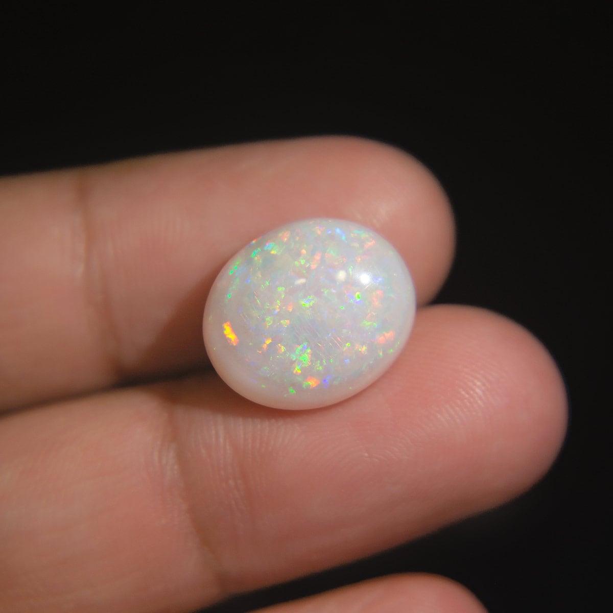 White Opal With Fire - 8.31 Carat