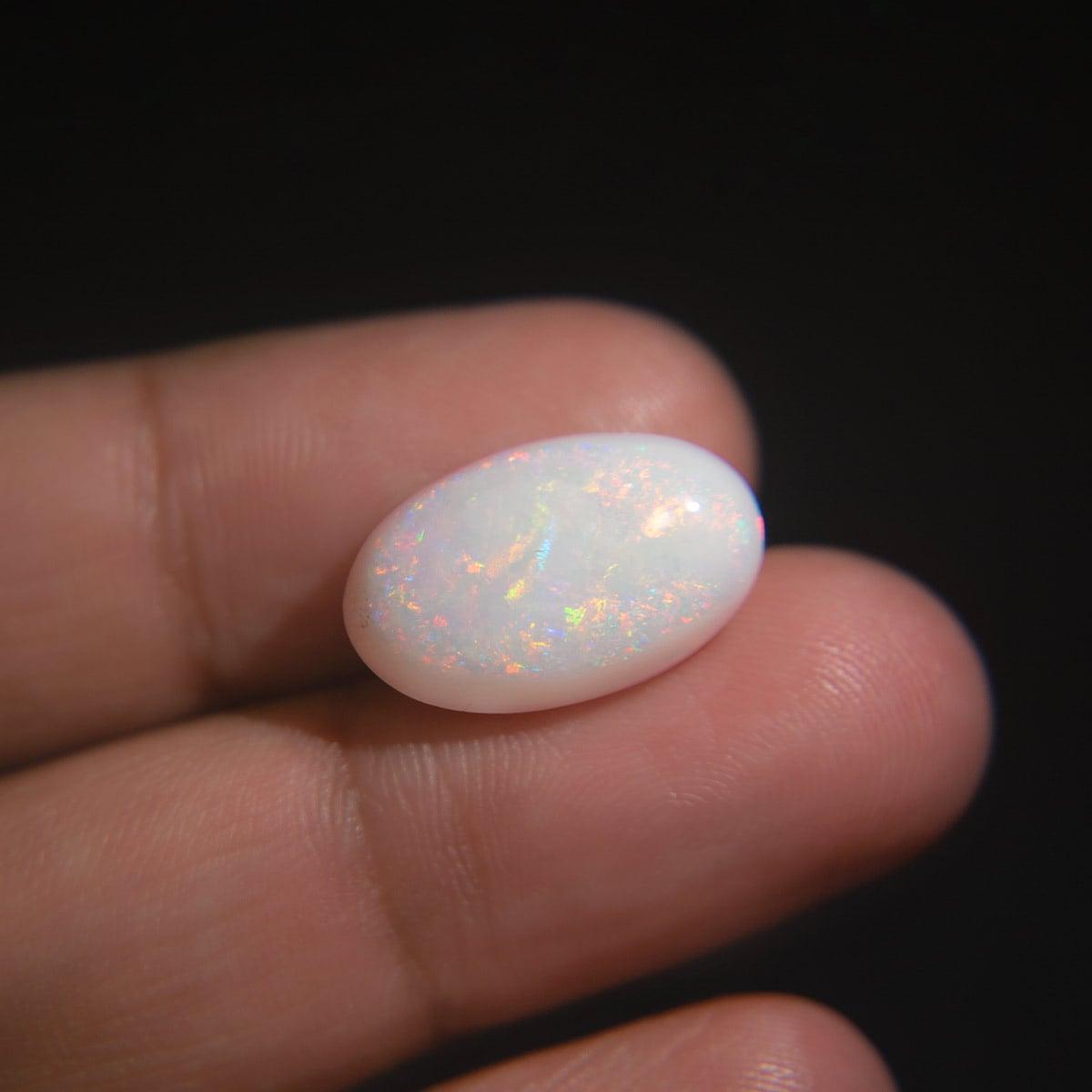 White Opal With Fire - 7.43 Carat
