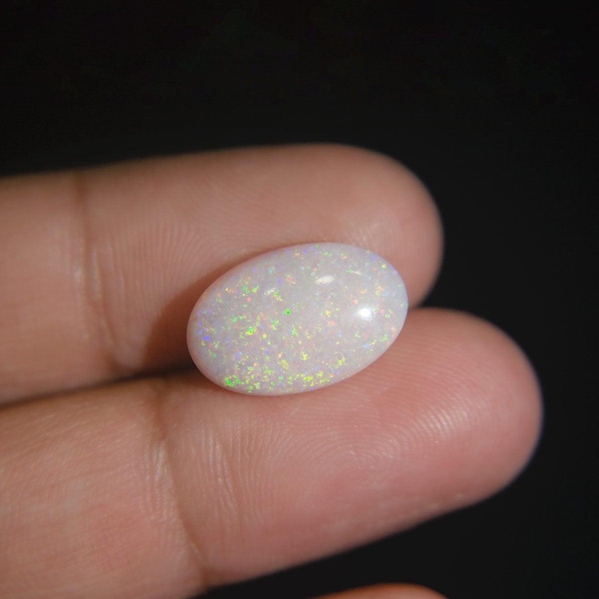White Opal With Fire - 4.88 Carat