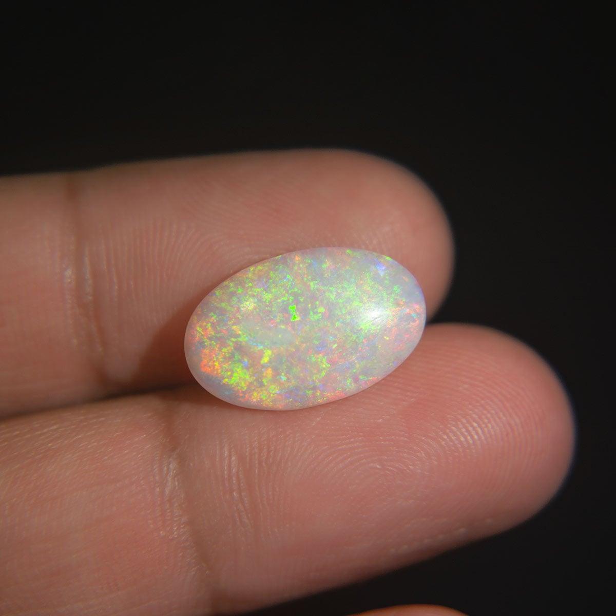 White Opal With Fire - 4.58 Carat