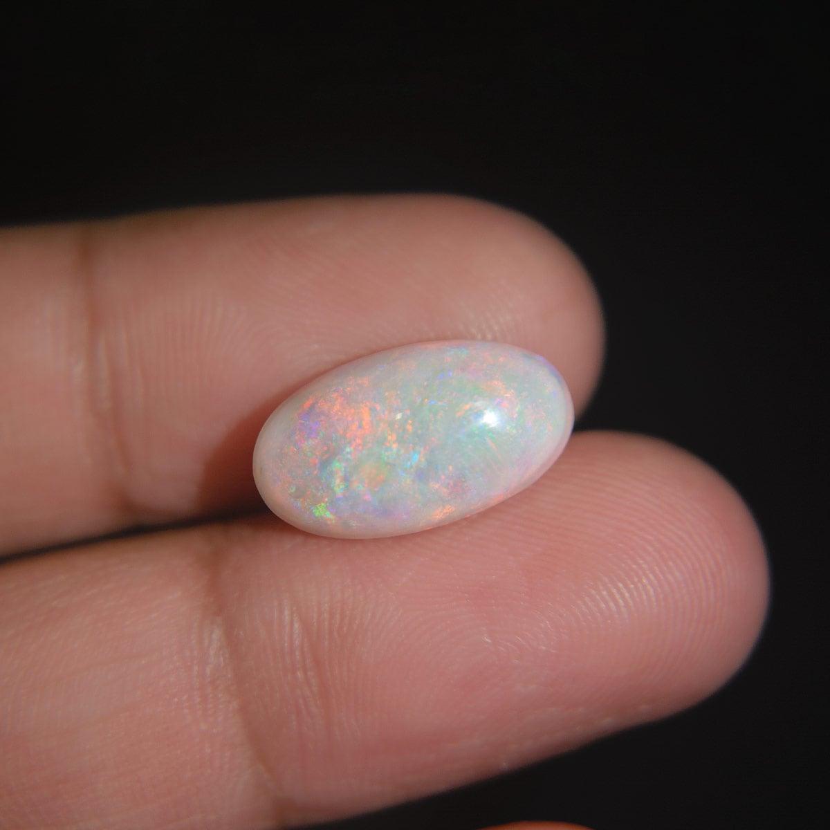 White Opal With Fire - 5.69 Carat