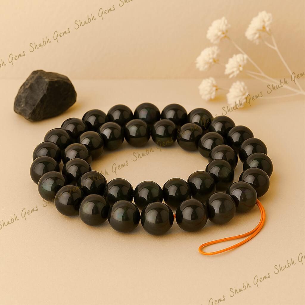Obsidian Beads Strand