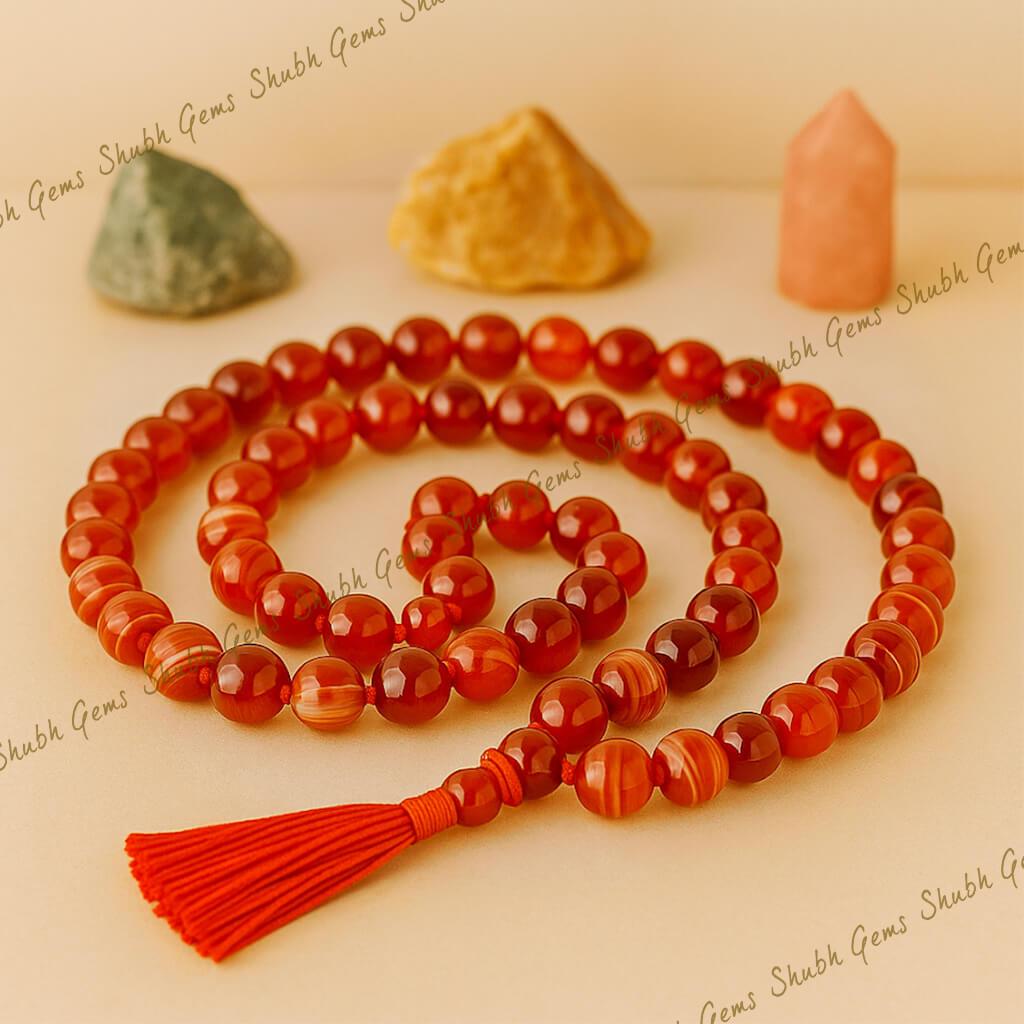 Japa Mala Best String For Mala Beads Red Sulemani Hakik Beads