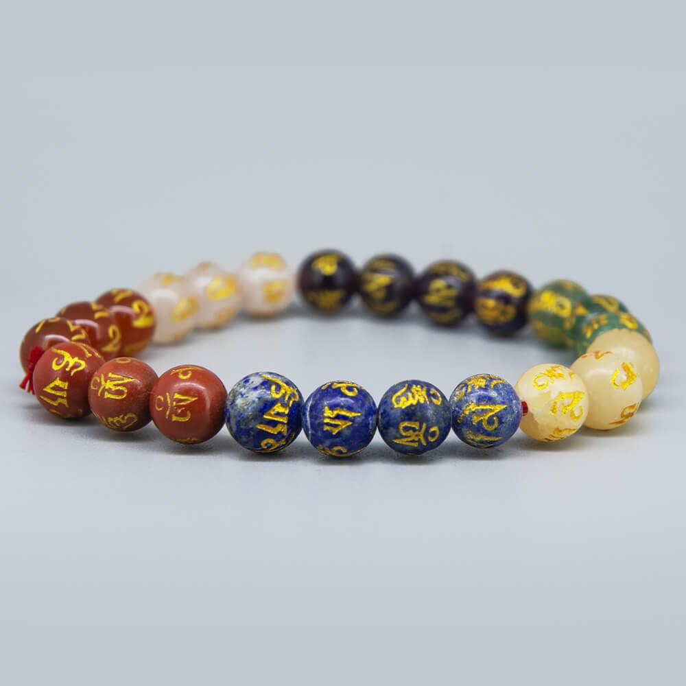 Chakra Beads with Buddhist Mantra Bracelet