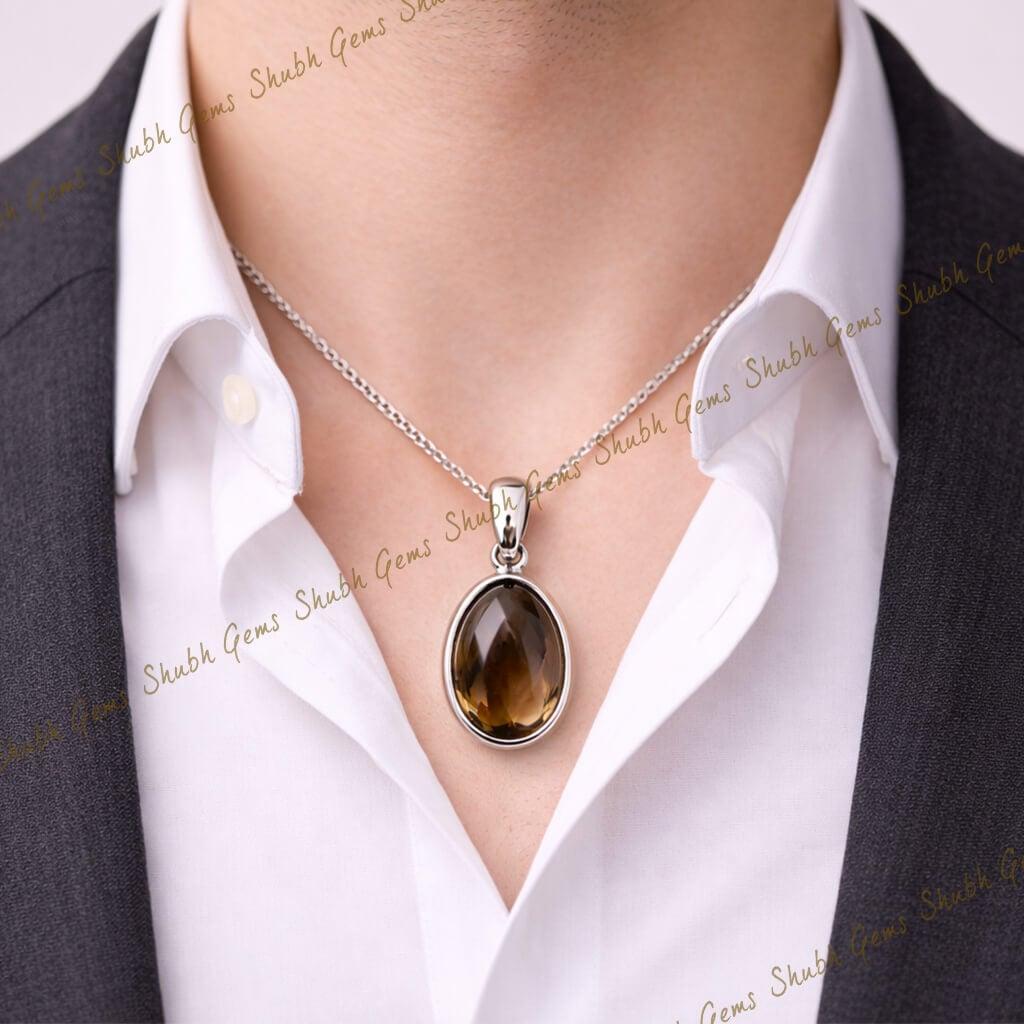 Smoky Quartz Silver Pendant