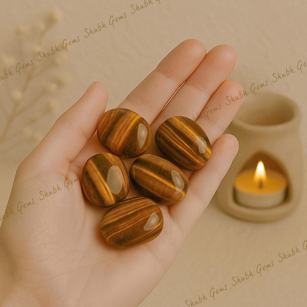 Tiger Eye Crystal Tumbles (5 Pcs)