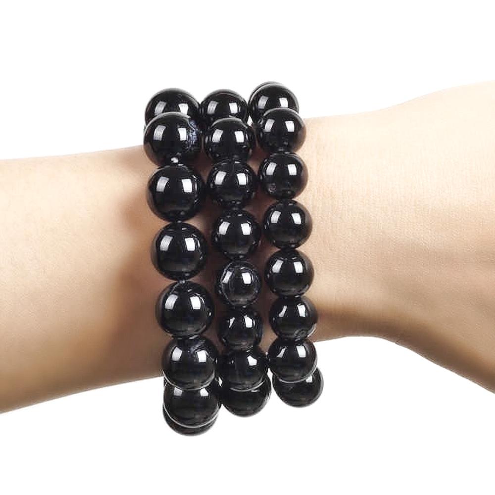 Black Agate (Hakik) Gemstone Bracelet