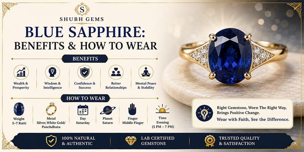 Blue Sapphire: Benefits & How to Wear