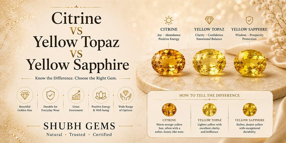 Citrine VS Yellow Topaz VS Yellow Sapphire